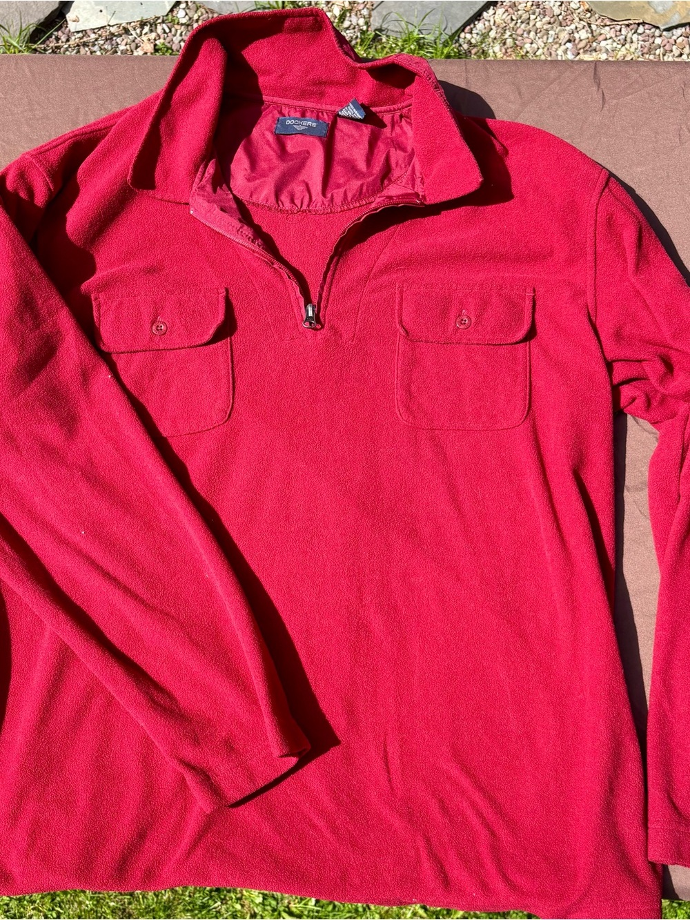 Dockers Maroon Red Fleece-Lined Shirt Jacket
